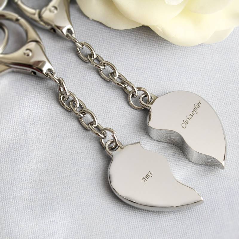 Personalised Two Hearts Keyring