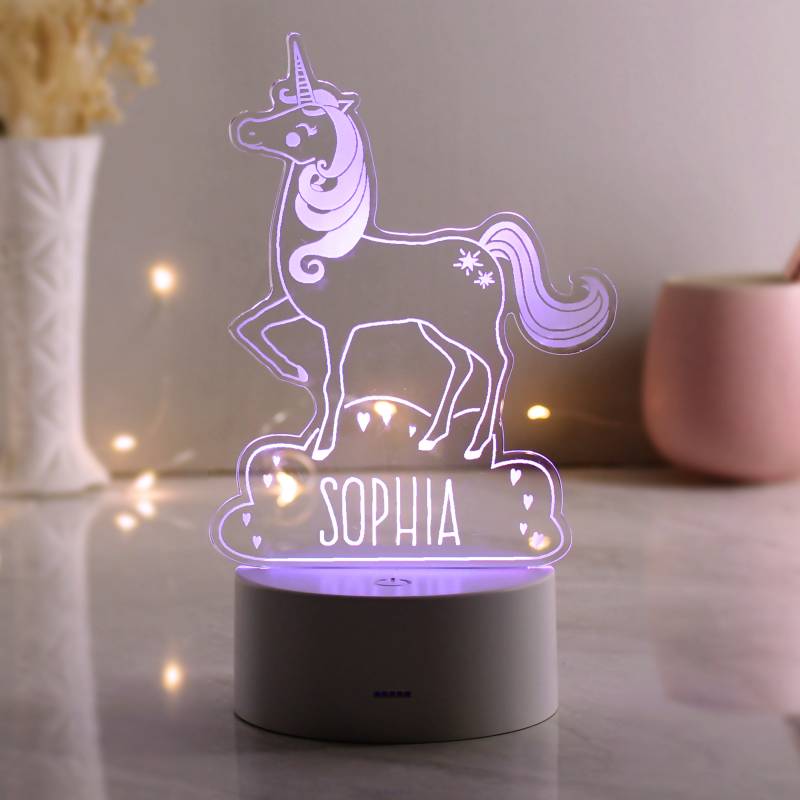 Personalised Unicorn LED Colour Changing Night Light