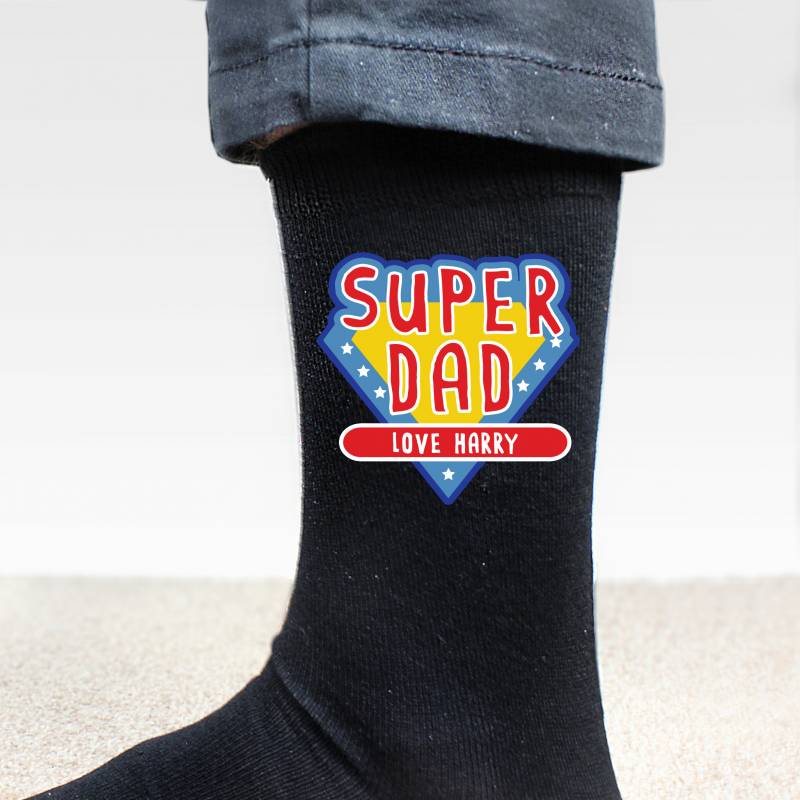 Personalised Super Dad Mens Socks