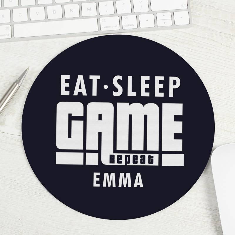 Personalised Eat Sleep Game Repeat Mouse Mat