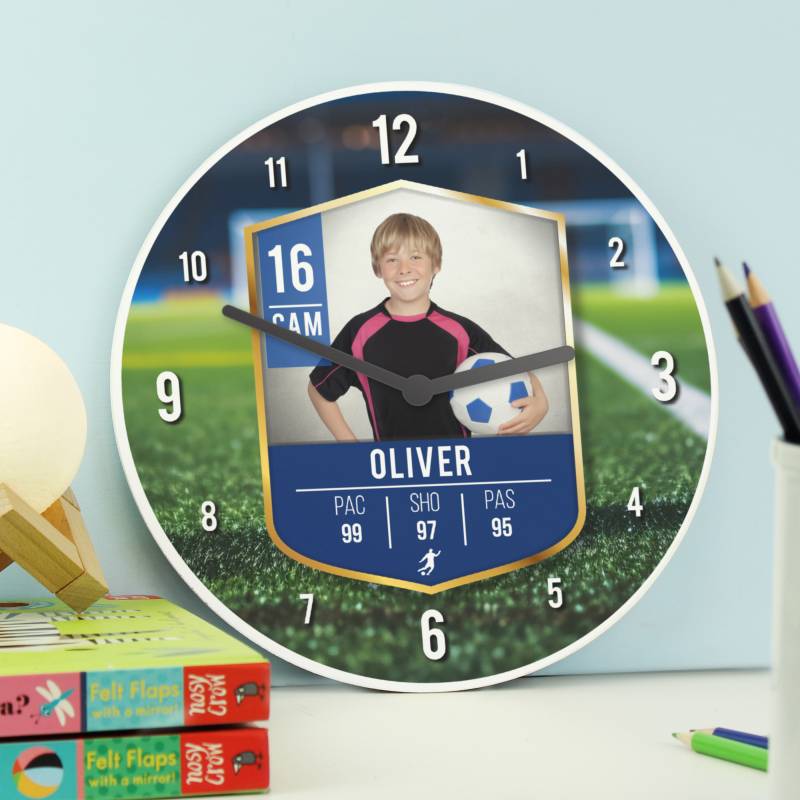 Personalised Football Photo Upload Childrens Clock