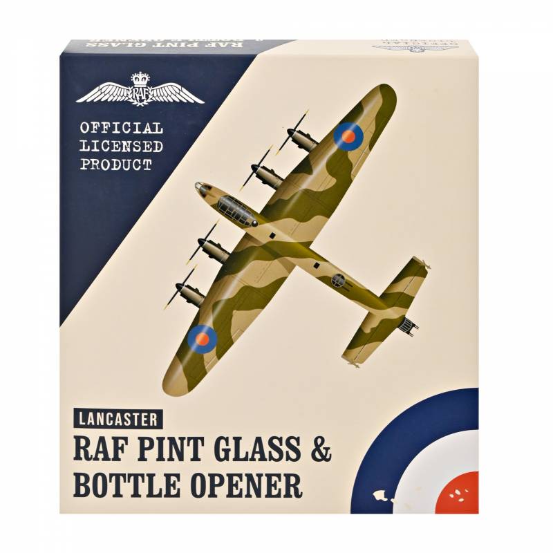 RAF Etched Pint Glass & Bottle Opener Set